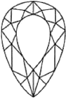 Pear diamond shape icon